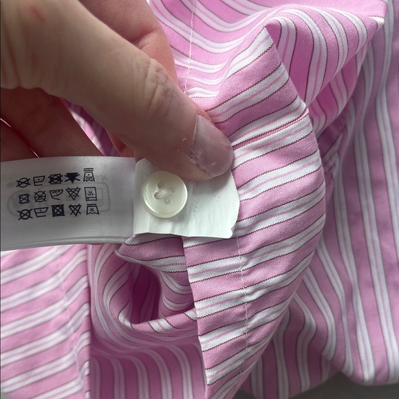 Bershka Pink & White Striped Button-Up Crop Shirt - Picture 9 of 16